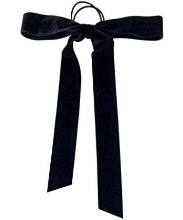 School Hair Streamer Hair Bobbles Girls Hair Accessories Ponios Ponytail Holder For Curly Hair And Thick Hair Black Hair Bows with Band For Outfit Uniform (A) - Buy Online on GoSupps.com