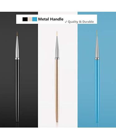 3PCS Nail Art Liner Brushes - UV Gel Painting Acrylic Design Pens (7/9/11mm) - Buy Online on GoSupps.com