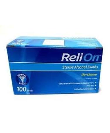 ReliOn Skin Cleanser Sterile Alcohol Swabs 100 Count