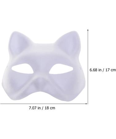 Lurrose Cat Mask Set - 4 Unpainted DIY White Fuchs Animal Masks for Halloween & Cosplay Parties - International Shipping Available - Buy Online on GoSupps.com