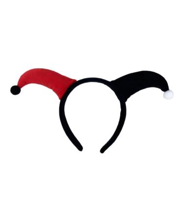 hgnxa Hairbands Festive Photo Booth Props Jester Clown Horn Headbands Party Headpiece Fun Headbands for Music Festivals Black Red