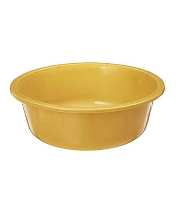 Plastic Round Wash Basin 6 Quart, Gold (2 Pack)