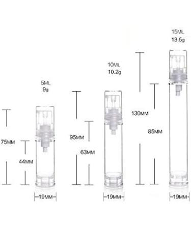 12Pcs Portable Empty Refillable Clear Plastic Airless Vacuum Pump Bottle Cosmetic Make-up Cream Lotion Sample Packing Toiletries Liquid Storage Container Vial Jars(5ml/0.17oz) 5ml/0.17 Ounce - Buy Online on GoSupps.com
