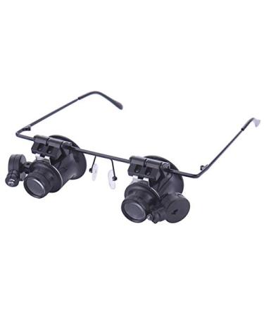 Magnifying Jeweler Glasses 20x Magnifying Eye Magnifier Glasses Loupe Lens Watch Repair LED Light Eyes Wearing Style Made in China