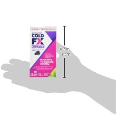 COLD-FX Grape Chewables Ginseng Extract Reduce Chance Cold and Flu Support Immune System - 45 Vegan Capsules Grape 45 count (Pack of 1) - Buy Online on GoSupps.com