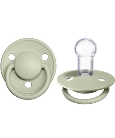 BIBS Pacifiers - De Lux Collection | BPA-Free Baby Pacifier | Made in Denmark | Set of 2 Sage Color Premium Soothers | Size One Size