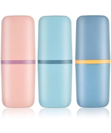AvoDovA Travel Toothbrush Cup 3Pcs Portable Toothbrush Case Plastic Travel Toothbrush Holder for Travel Business Trip Home School Supplies - Buy Online on GoSupps.com
