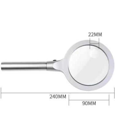 Portable Magnifying Glass 20 Metal Hand-held Magnifying Glass 10 Hand-held Stainless Steel high-Definition Reading Magnifying Glass for The Elderly. - Buy Online on GoSupps.com