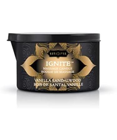 KAMA SUTRA Ignite Massage Candle - 6 oz Coconut Oil & Soy Blend - Vanilla Sandalwood Aromatherapy for Sensual Massage - Buy Online on GoSupps.com