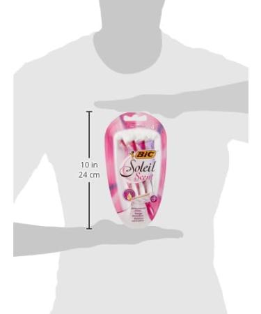 BIC Soleil Scent 3-Blade Lady Razor with Lubricating Strip for a Smooth shave and Easy Grip Handle Pack of 4 - Buy Online on GoSupps.com