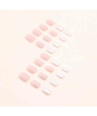 Foccna Short Pink Press On Nails - 24 Pcs Glossy Acrylic False Nails for Women & Girls - Buy Online on GoSupps.com