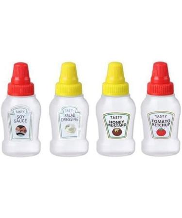4Pcs Mini bottles mini ketchup bottle maggi bottle spice bottles sauce bottle mini salt shaker for on the go for hot sauce barbecue sauce olive oil ketchup mayonnaise Sauces and Marinades