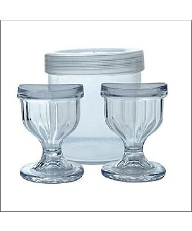 AYUSHYA HEALTH Transparent Eye Wash Cups - Set of 2 | Eye Shaped Rim for Rinse, Cleansing & Irritation Relief | Includes Storage Container - Buy Online on GoSupps.com