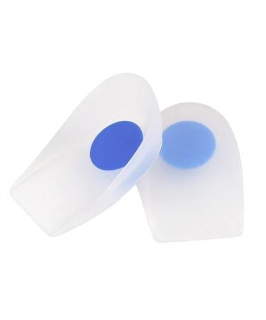 Heel Inserts Silicone Shock Absorption for Heel Pains Men Comfort Daily for Plantar Fasciitis and Pain Relief (Color : Transparent - Blue Core Size : Small) Small Transparent - Blue Core