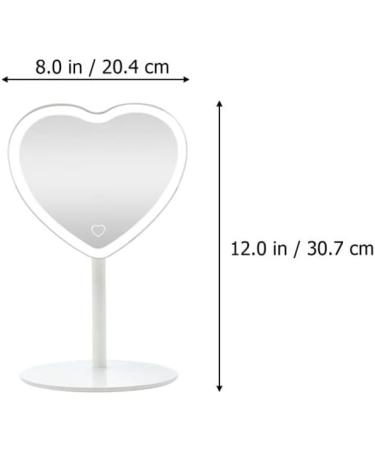Minkissy LED Love Heart Desktop Makeup Mirror - Touch Sensor Cosmetic Mirror for Home Dormitory - Buy Online on GoSupps.com