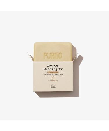 PURITO Re:store Cleansing Bar 100g - Vegan & Cruelty-Free | Gentle Formula for Skin Moisture | Safe Ingredients | Shop Internationally - Buy Online on GoSupps.com