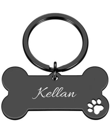 Personalized Stainless Steel Dog Bone ID Tags for Small Pets | Custom Engraved Double-Sided with Key Ring - Perfect for Puppies & Cats - Buy Online on GoSupps.com