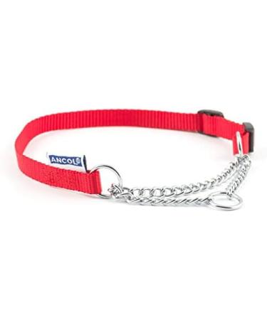 Anco Nylon Check Chain Collar Red | Size 2-4 (35-45 cm) - Best Price & Fast Shipping - Buy Online on GoSupps.com