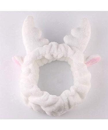 Demarkt White Shower Headband for Spa & Makeup - Antler Design Face Washing Accessory - Buy Online on GoSupps.com