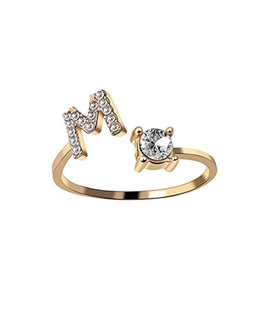 DNCG Ladies 26 English Letter Ring Ring Open Mouth Gold Ring