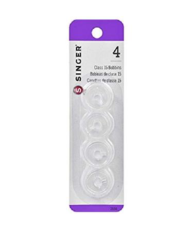 SINGER Transparent Plastic Class 15 Bobbins, 4 Count 