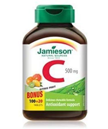 Jamieson Vitamin C Chewable 500 mg - Citrus Fruit 120 tabs Bonus