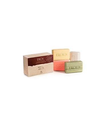 Linha Ekos Natura - Sabonetes em Barra Puro Vegetal Sortidos Cremosos (Andiroba  Castanha  Maracuja e Ucuuba) 4 x100 Gr - (Assorted Creamy Pure Vegetable Bar Soaps: 4 x Net 3.5 Oz)