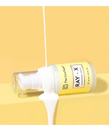 The CuraTeam RAY-X Sunscreen Serum SPF 50 PA+++ with Suncat DE Broad Spectrum | UV A UV B | Blue Light Protection | Titanium Dioxide for Sun burn Sun Damage by Harmful Rays | Glowing Skin | 30ml - Buy Online on GoSupps.com