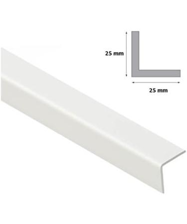 White PVC Corner 90 Degree Angle Trim Wall Guard - 25mm x 25mm x 1M - TMW Profiles - Buy Online on GoSupps.com