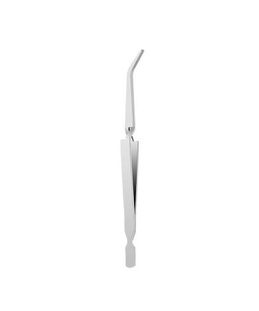 Silver Stainless Steel Nail Shaping Clip Double Ended Nail Pincher Cuticle Remover Multifunctional Tweezers Tool for Nail Care Silver(Bend)