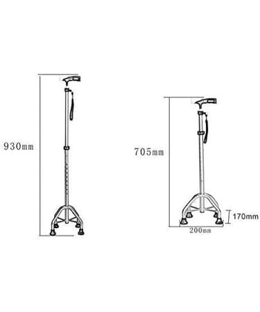 Telescopic Non Slip Crutches Walking Frame Aluminum Crutches Old Man's Four-Legged Walking Stick Retractable Anti-Skid Lamp Walker Walking Stick with Hospital for Arthritis Elderly Seniors & Handica Black - Buy Online on GoSupps.com