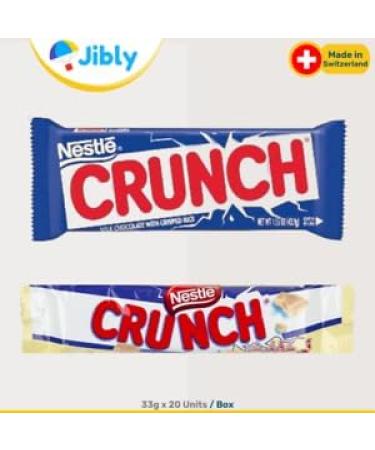 Swiss Nestle Crunch Bar Box Delicious Snacks Box of 20 33g Bars Wholesale Deals (Chocolate 1 Box | 20 Bars) Chocolate 1 Box | 20 Bars - Buy Online on GoSupps.com