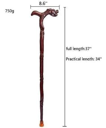 Canes Wooden Canes Walking Sticks for Women and Men Solid Wood Hand Carved Decorative Cane Wood Carved Affordable Gift 34' Height Star of Light - Buy Online on GoSupps.com