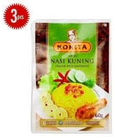 KOKITA BUMBU NASI KUNING / KOKITA Yellow Rice Seasoning (3X 60g) - Buy Online on GoSupps.com