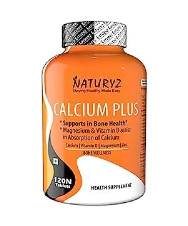 Calcium Plus with Calcium Citrate Vitamin D Magnesium and Zinc Ideal Supplement for Bone Health & Joint Support of Men & Women - 120 Tablets