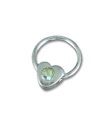 ND24 NailDesign Heart Nail Piercing with Iridescent Stone - 925 Sterling Silver Nail Art for Fingers & Toes - International Shipping - Buy Online on GoSupps.com