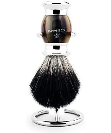 Jag - Shaving brush for men with roof bristles resin handle brown color