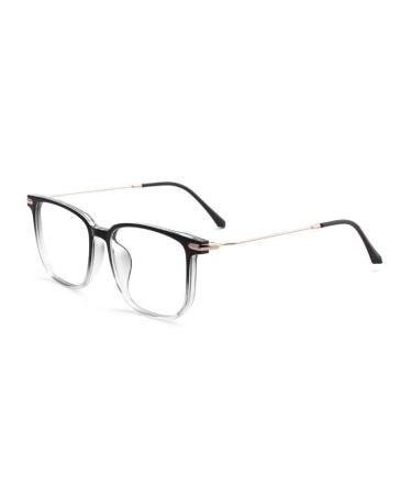 Zhuyiqz anti-UV reading glasses glasses anti-blue light stylish computer reader oversized flat light mirror for women (color: clear-black size: +150) +150 clear-black
