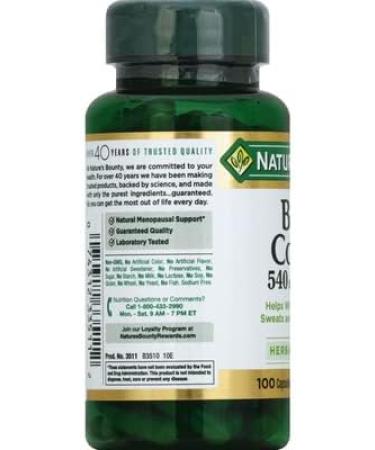Natures Bounty Black Cohosh 540mg Capsules - 100 Count - Buy Online on GoSupps.com