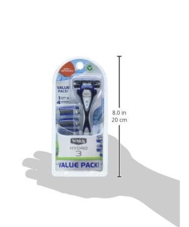 Schick Hydro 3 Razor for Men Value Pack - 4 Razor Blade Refills - Hydrating Formula - 4 Count - Buy Online on GoSupps.com