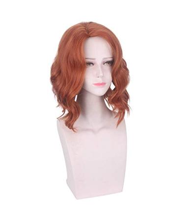Buy Captain America Black Widow Wig - Scarlett Johansson Orange Wavy Synthetic Hair for Halloween Role Play - Buy Online on GoSupps.com