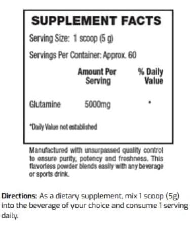 ES FIT Glutamine Powder | 5000mg - 60 Servings | Post Workout Recovery Drink | No Artificial Colors or Flavors - Buy Online on GoSupps.com