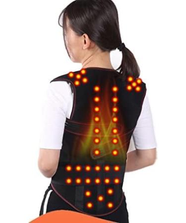 Self-Heating Vest Back Brace Support Belt Lumbar Support Back Brace For Lifting Back Pain Sciatica Scoliosis Herniated Disc Adjustable Support Straps L