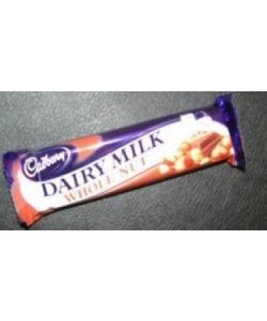 Cadbury Whole Nut Chocolate Bar 49g England (12 Pack) by Cadbury Foods by Cadbury