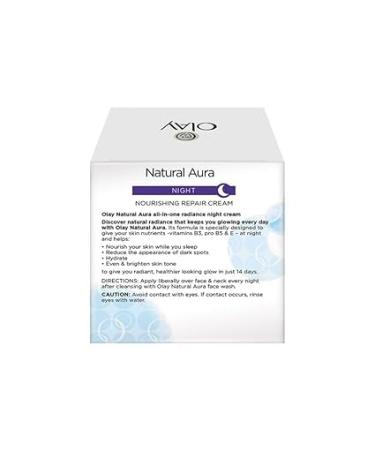 O.lay Natural Aura Night Cream - Nourishing Anti-Aging Moisturizer with Niacinamide & Vitamin E for All Skin Types | 50g - Buy Online on GoSupps.com