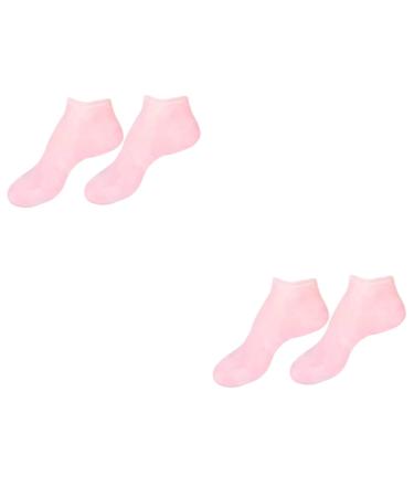 FRCOLOR 2 Pairs Sock Moisturizing Foot Gel Spa Stocking Gel Booties Feet Lotion Silicone Gel Half Moon Pillow Black Rejuvenate Foot Lotion Skin Natural Miss High Heel Pink Sebs