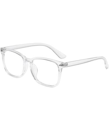 Fuqinqingoz Anti-UV Computer Reader Glasses - Trendy +150 Transparent Anti-Blue Light Eyewear for Men & Women - Buy Online on GoSupps.com