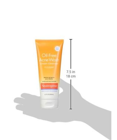 Neutrogena Oil-Free Acne Face Wash Cream Cleanser | Salicylic Acid | Non-Comedogenic | 6.7 fl. oz - Buy Online on GoSupps.com