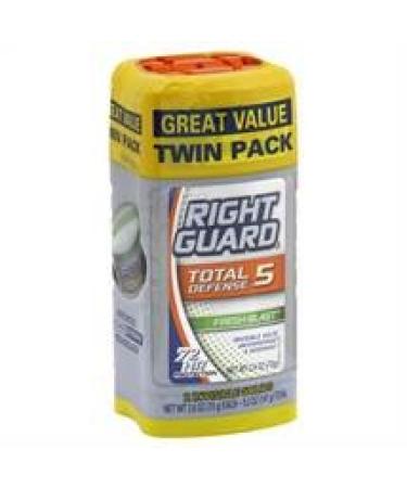 Right Guard Total Defense 5 - Anti-perspirant & Deodorant Gel Twin Pack (2) 4 Oz. - Fresh Blast Scent