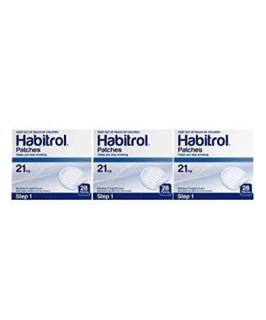 Novartis Habitrol 21mg Nicotine Patches Step 1. Stop Smoking. 3 Boxes of 28 Each (84 Patches) 21 MG